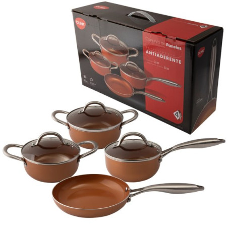 Jogo panela cobre ceramica 04 pcs - Loja Apolo