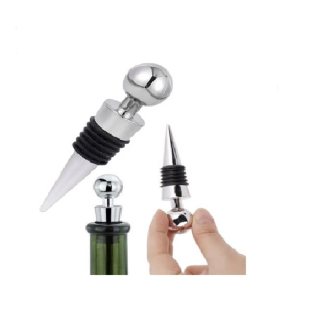 Tampa para garrafa de vinho aço inox e silicone - Loja Apolo