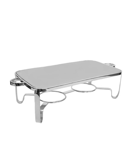 Rechaud chapa retangular grande com 2 queimadores 45X25X12cm - Loja Apolo