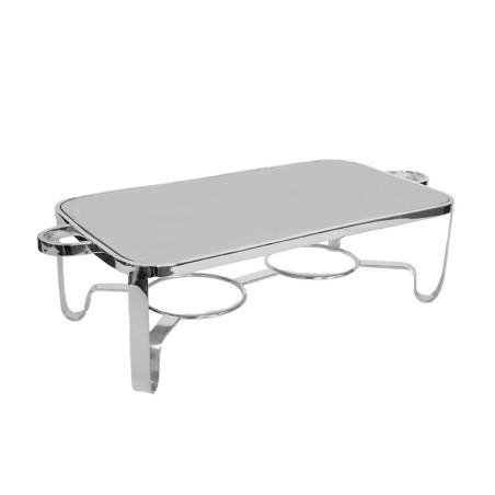 Rechaud chapa retangular grande com 2 queimadores 45X25X12cm - Loja Apolo