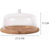 Boleira com cupula sense em bambu e acrilico 27,5 cm - Loja Apolo