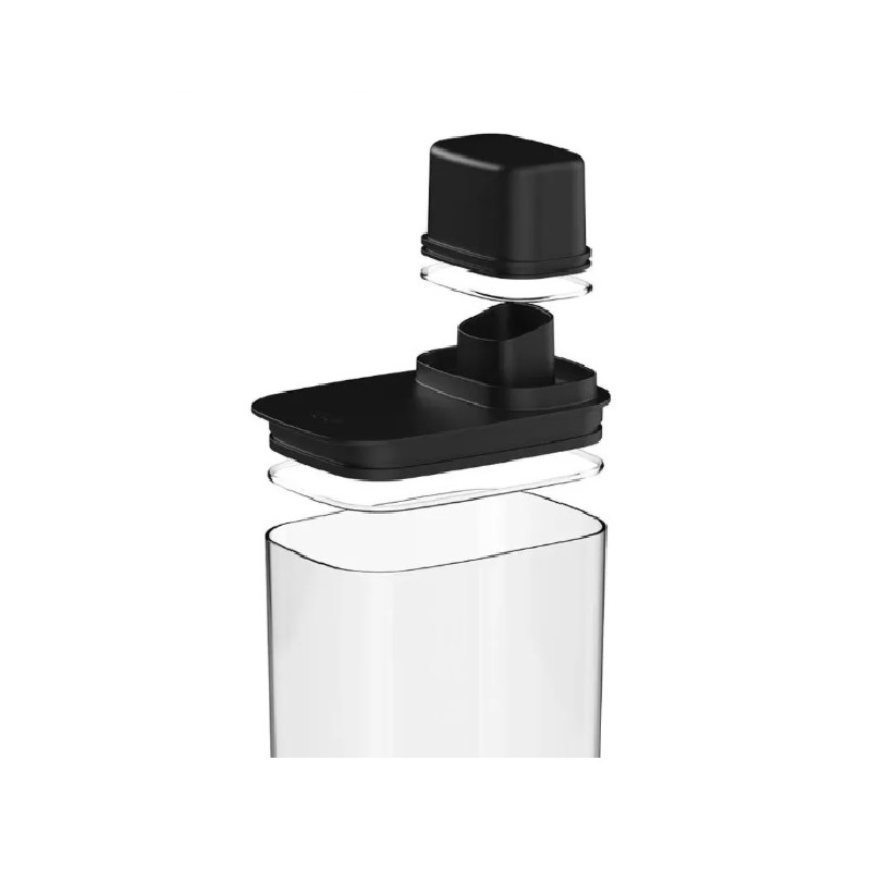 Pote hermetico com medidor acrilico drop preto 1.5 litros - Loja Apolo