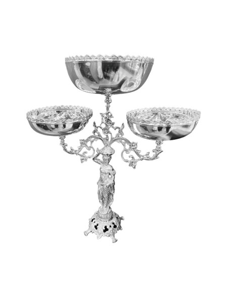 A Fruteira deusa afrodite prata apolo Ø25/Ø18x56cm é fabricada em Prata Apolo de altíssima qualidade. Alta durabilidade.
