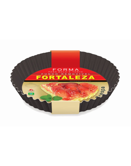 Forma para torta crespa fundo removível black 24 cm - Loja Apolo