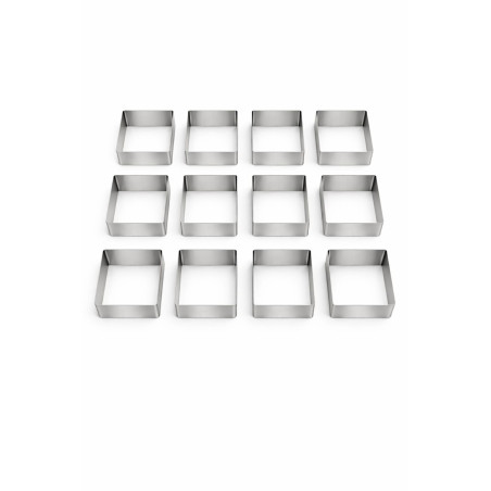 Aro cortador quadrado 12 cavidades 7 cm - Loja Apolo