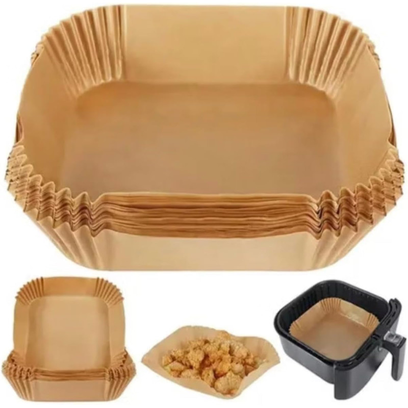 Forma descartável quadrada 20 cm para airfryer 50 pecas - Loja Apolo