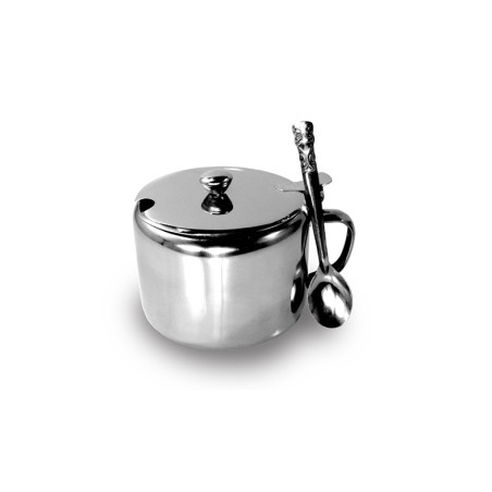 Açucareiro em Inox  com Tampa e Colher 280ml