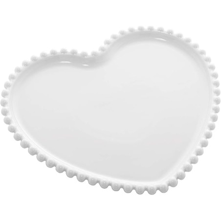 Prato de coração porcelana 23X23cm - Loja Apolo