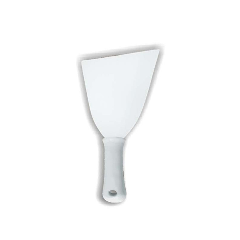 Espátula Reta 120mm Inox Cabo Branco Profissional 28x12cm
