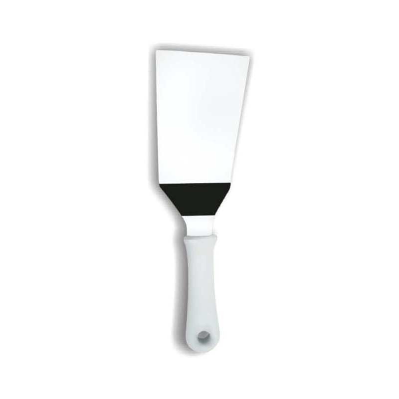Espátula Curva 60mm Inox Cabo Branco Profissional 26x6cm