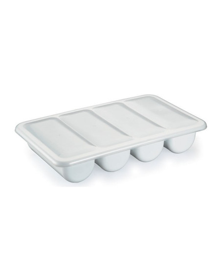Caixa Branca Organizadora 4 divisões c/ Tampa 54x34x10cm