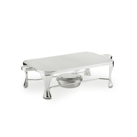 Rechaud Chapa Retangular c/ 1 Aquecedor Prata Apolo 54x25cm