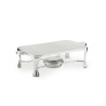 Rechaud Chapa Retangular c/ 1 Aquecedor Prata Apolo 54x25cm