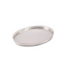 Bandeja Oval Gravada c/ Grade Alta Prata Apolo 30x20cm