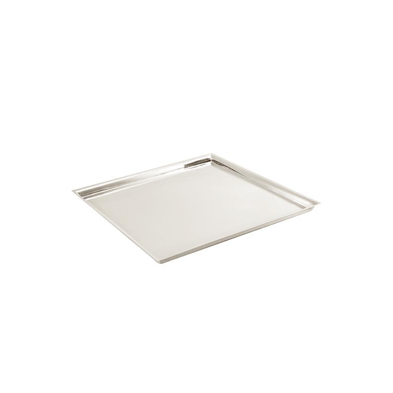 Bandeja Quadrada Borda Baixa Prata Apolo 36x36cm