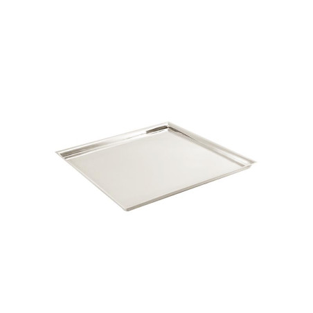 Bandeja Quadrada Borda Baixa Prata Apolo 36x36cm