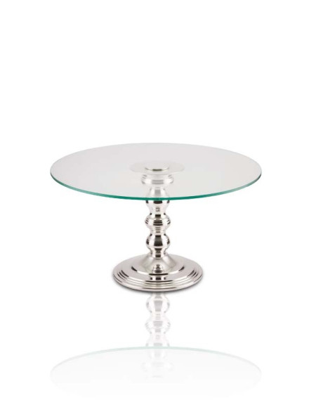 Doceira Francesa Red. c/ Vidro Ø45cm Base Prata Apolo