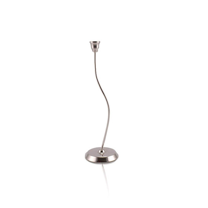 Castiçal Atual p/ 1 Vela Prata Apolo 35cm