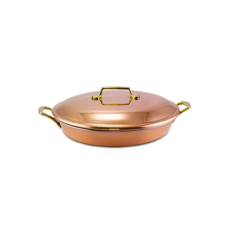 Panela Paellera com Alças e Tampa Cobre Apolo Ø33 x 8cm