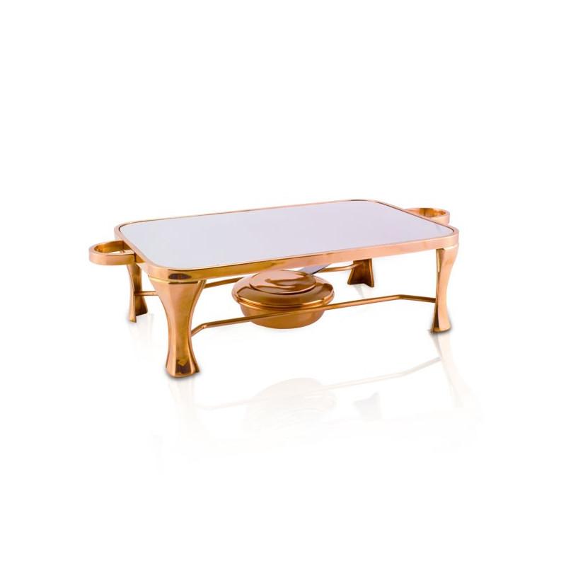 Rechaud Ret. em Cobre Apolo c/ Chapa e 1 Aquecedor 45x25x12cm