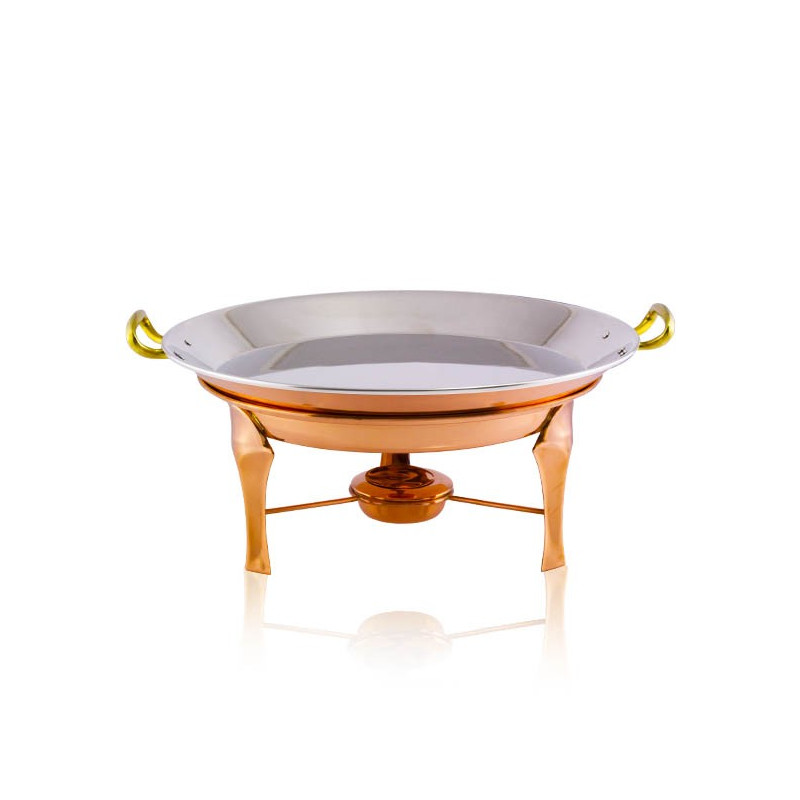 Rechaud Banho Maria c/ Paellera em Cobre Apolo Ø55 x 27cm