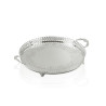 Bandeja Red. Gravada c/ Grade e Pés Prata Apolo Ø20cm