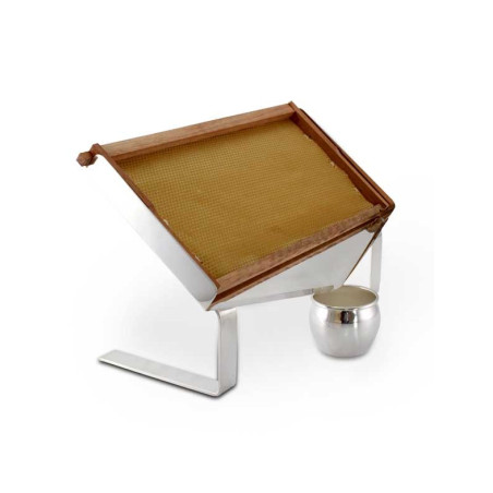 Suporte Favo Mel com Pote Prata Apolo 47x30x29cm