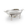 Rechaud Oval Banho Maria médio Prata Apolo 47x35x22cm Alt