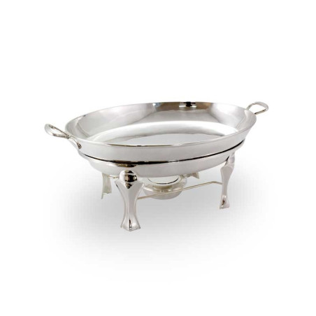 Rechaud Oval Banho Maria grande Prata Apolo 56x42x22cm Alt