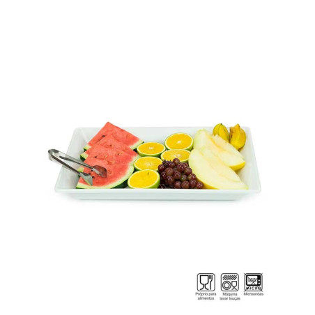 Travessa Retangular Funda Melamina Profissional 49cm