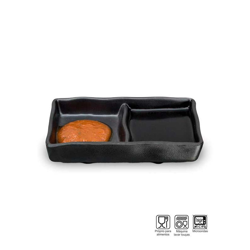 Porta Shoyu duplo Oriental Melamina Profissional 13cm