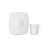 Xícara Café com Pires Square Porcelana Branca Germer 90ml