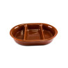 Travessa Oval Alta com 2 Divisórias Cerâmica 42cm