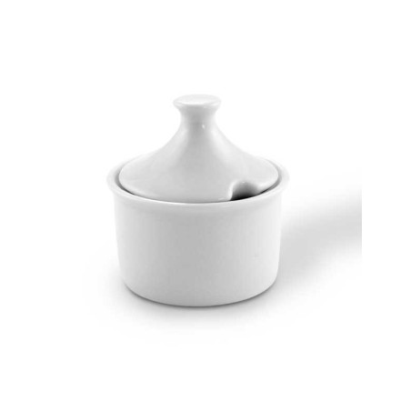 Açucareiro com Tampa Porcelana Branca Geni 250ml