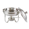 Rechaud Redondo Banho Maria com Cuba Porcelana Prata Apolo 4L