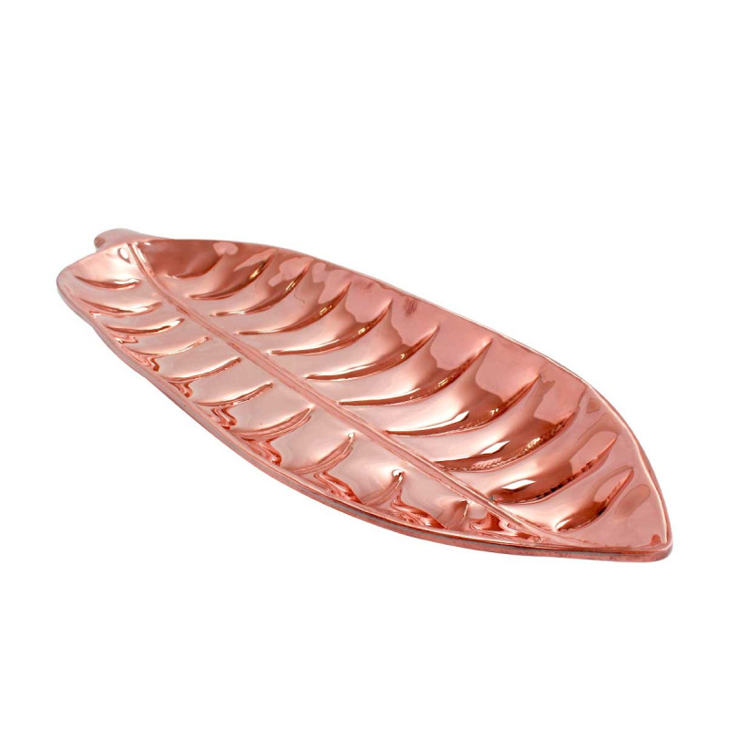 Travessa folha Heliconia - 58x20x4cm