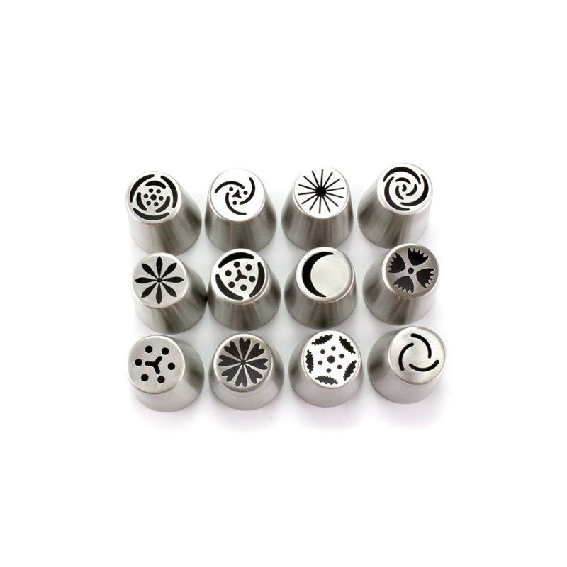 Jogo de Bicos Russo Aço Inox - 12 peças