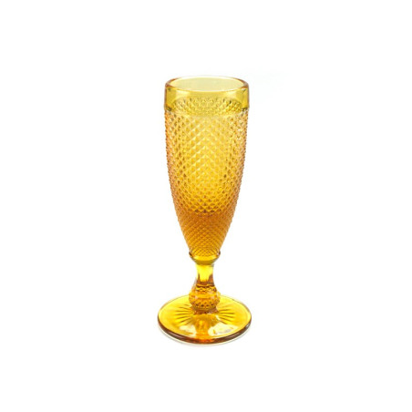 Taça de Champanhe Bico de Jaca Ambar 6 unidades