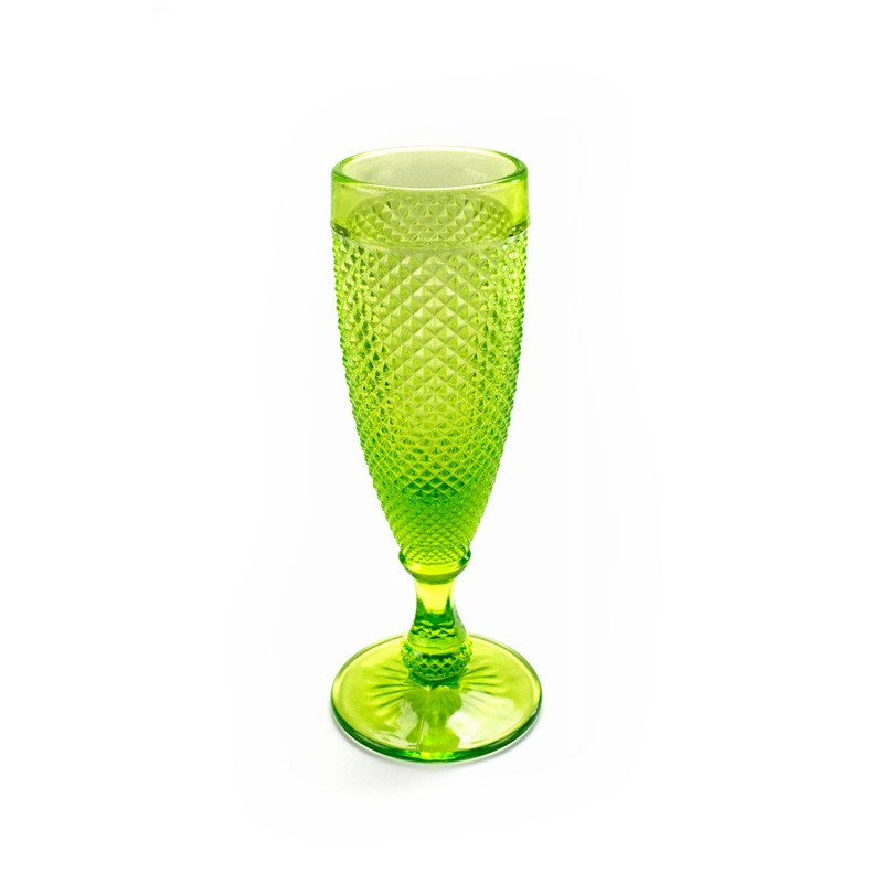 Taça de Champanhe Bico de Jaca Verde 6 unidades