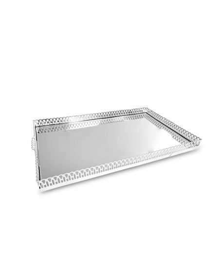 Bandeja Retangular c/ grade e espelho - 60x40x6cm