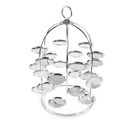 Suporte para doces com 24 mini pratos - gaiola