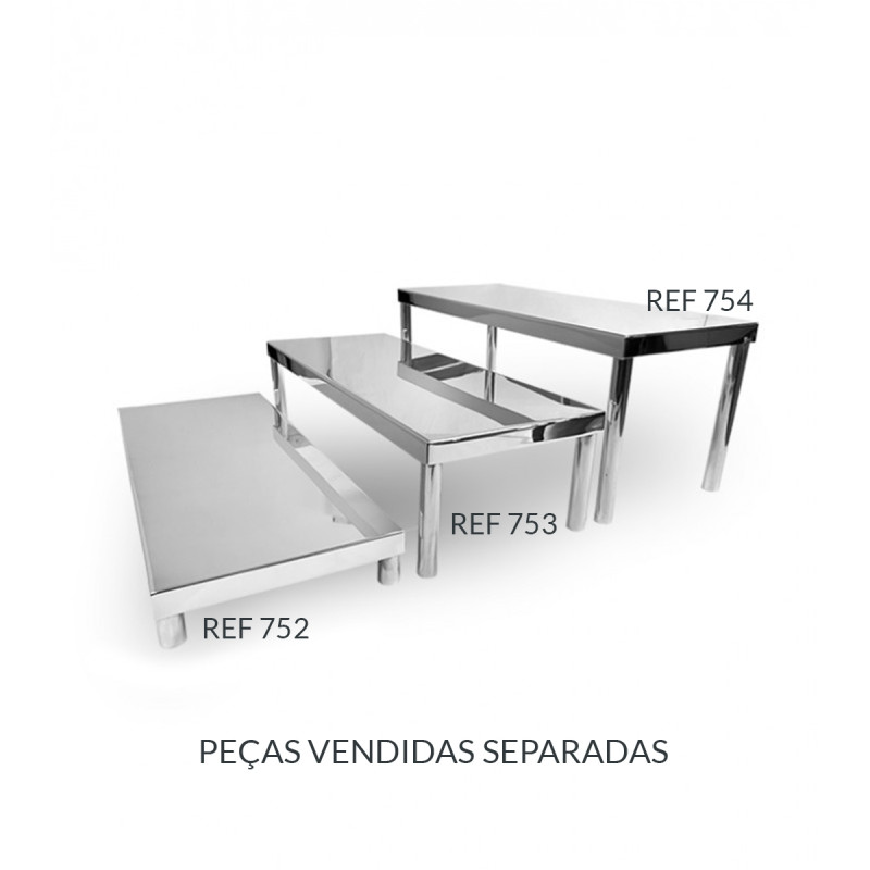 Mesa Expositora Retangular 50x20x13cm