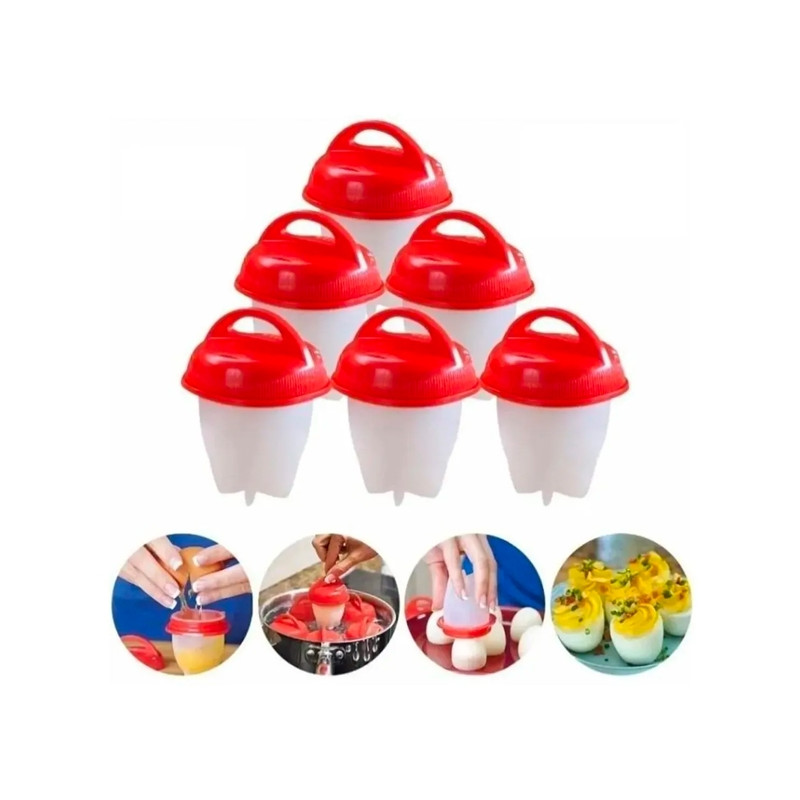 Jogo de forma para ovo em silicone 06 pcs
