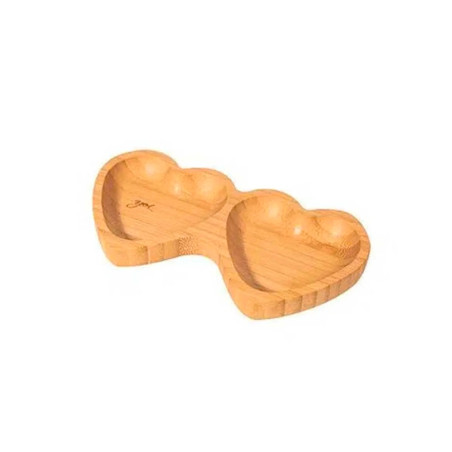Petisqueira Coração Dupla Bambu 15,5 cm