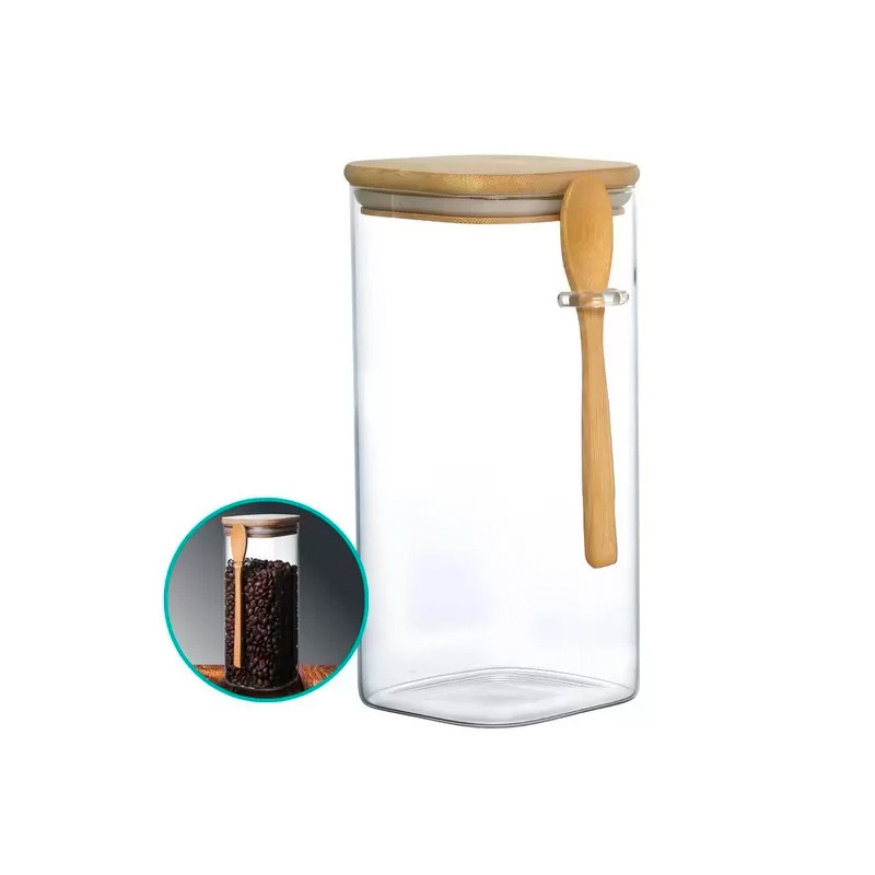 Pote Hermético Liege 1.7 Lt Borossilicato e Bambu