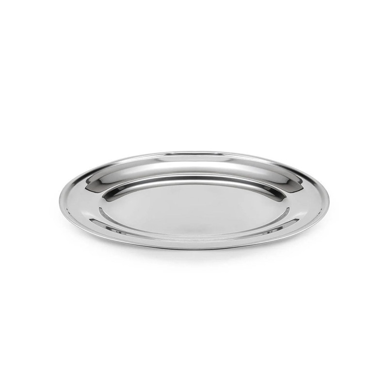 Travessa Oval Rasa Aço Inox 55 cm