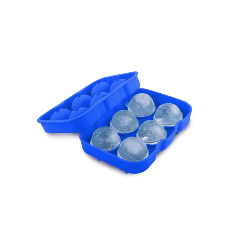 Forma de Gelo em Silicone Esférica 06 Cavidades Vermelha