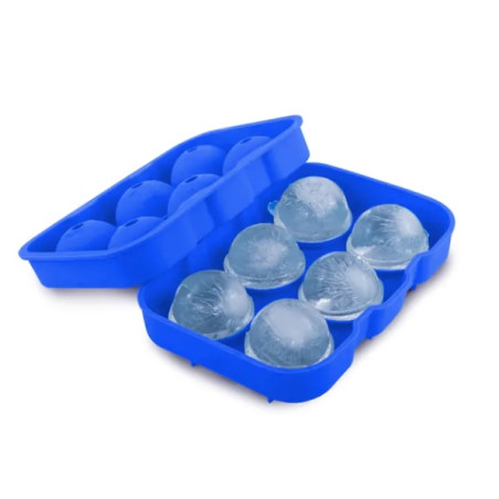 Forma de Gelo em Silicone Esférica 06 Cavidades Vermelha