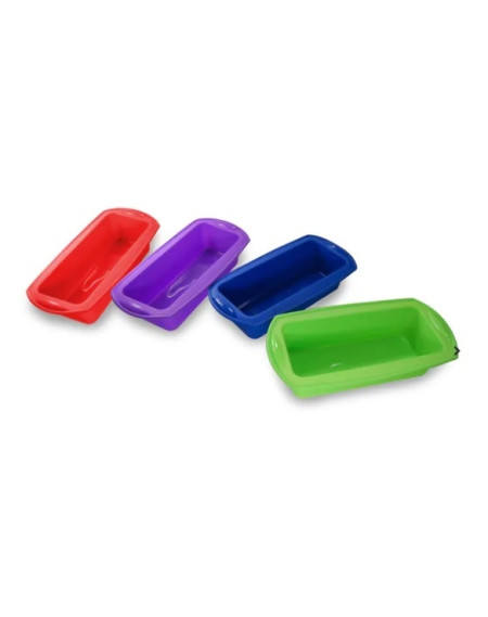 Forma de Gelo Quadrada em Silicone 06 Cavidades Vermelha