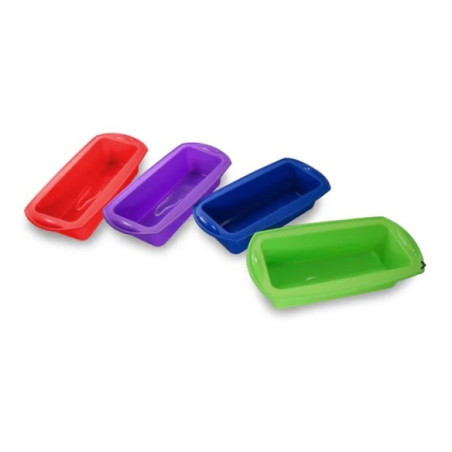 Forma de Gelo Quadrada em Silicone 06 Cavidades Vermelha